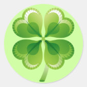 vierblättriges Kleeblatt Runder Aufkleber (Vorderseite)