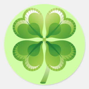 vierblättriges Kleeblatt Runder Aufkleber