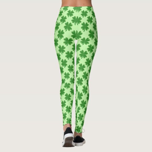 vierblättriges Kleeblatt Saint Patrick's Day Kleeb Leggings (Rückseite)