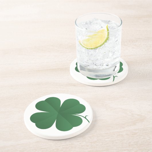 Vierblättriges Kleeblatt Sandstein Untersetzer (Seite)