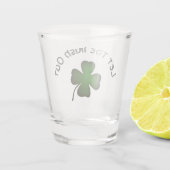 vierblättriges Kleeblatt Schnapsglas (Rückseite)