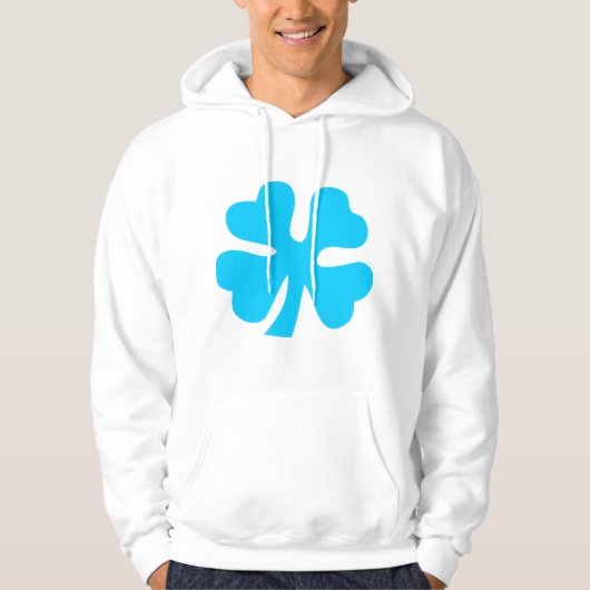 vierblättriges Kleeblatt - Sky Blue Hoodie (Vorderseite)