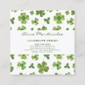 Vierblättriges Kleeblatt Square Business Card Quadratische Visitenkarte (Rückseite)