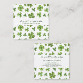 Vierblättriges Kleeblatt Square Business Card Quadratische Visitenkarte (Vorne/Hinten)