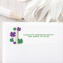 vierblättriges Kleeblatt St. Partrick's Day Label