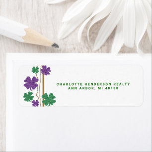 vierblättriges Kleeblatt St. Partrick's Day Label