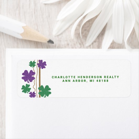 vierblättriges Kleeblatt St. Partrick's Day Label (Insitu)