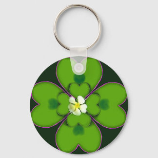 vierblättriges Kleeblatt St. Patrick Irish Blume P Schlüsselanhänger