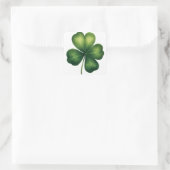 Vierblättriges Kleeblatt, St Patrick's Day Clover Quadratischer Aufkleber (Tasche)