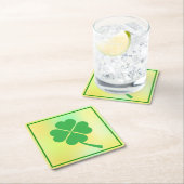 vierblättriges Kleeblatt St. Patrick's Day Design- Rechteckiger Pappuntersetzer (Vor Ort)