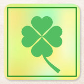 vierblättriges Kleeblatt St. Patrick's Day Design- Rechteckiger Pappuntersetzer (Vorderseite)