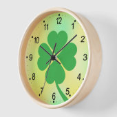 vierblättriges Kleeblatt St. Patrick's Day Design- Uhr (Winkel)