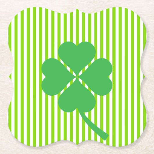 vierblättriges Kleeblatt St. Patricks Day Design Untersetzer (Vorderseite)