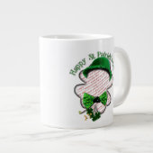 vierblättriges Kleeblatt St. Patrick's Day Foto Jumbo-Tasse (Vorderseite Rechts)