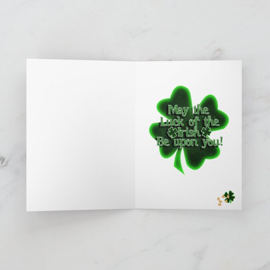 vierblättriges Kleeblatt St. Patrick's Day Karte (Innenseite)