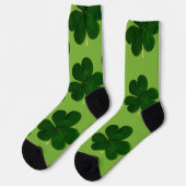 vierblättriges Kleeblatt St Patrick's Day Socken (Linkes Detail)
