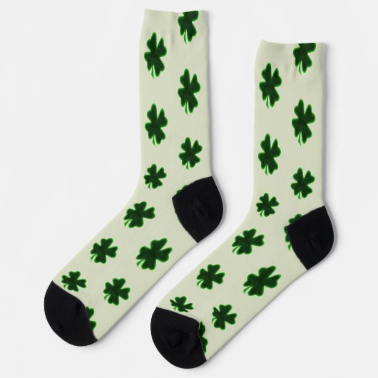 vierblättriges Kleeblatt St. Patrick's Day Socken (Linkes Detail)