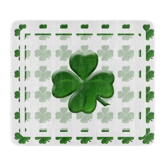 vierblättriges Kleeblatt - St Patrick's Day Symbol Schneidebrett (Vorderseite)