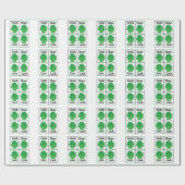 vierblättriges Kleeblatt St Patricks Day Vierblätt Geschenkpapier (Flach)