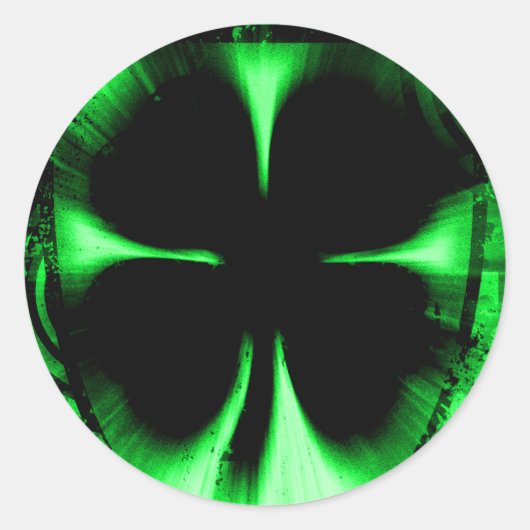 vierblättriges Kleeblatt : Stereoanlage: Runder Aufkleber (Vorderseite)