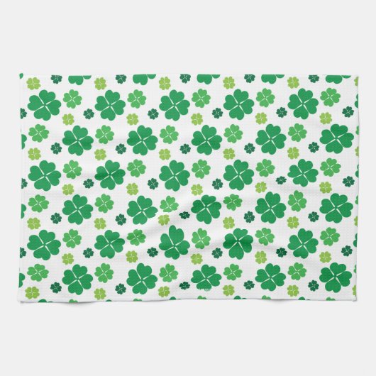 Vierblättriges Kleeblatt Tag St. Patricks Handtuch (Horizontal)