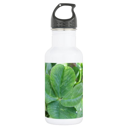vierblättriges Kleeblatt Trinkflasche (Vorderseite)