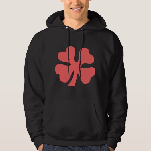 vierblättriges Kleeblatt - Tropenrosa Hoodie (Vorderseite)