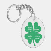 Vierblättriges Kleeblatt und die besten Freunde Schlüsselanhänger (Vorderseite links)