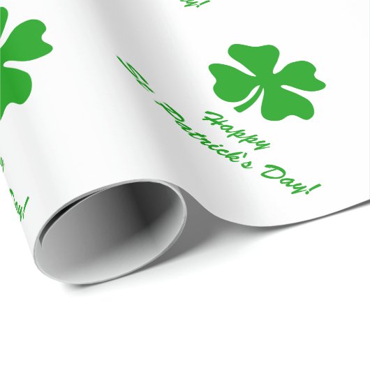 Vierblättriges Kleeblatt Verpackungspapier | St. Geschenkpapier (Rolleneckpunkt)