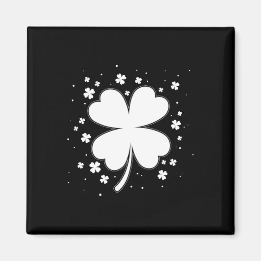 vierblättriges Kleeblatt Vintage Saint Patrick Day Magnet (Vorne)