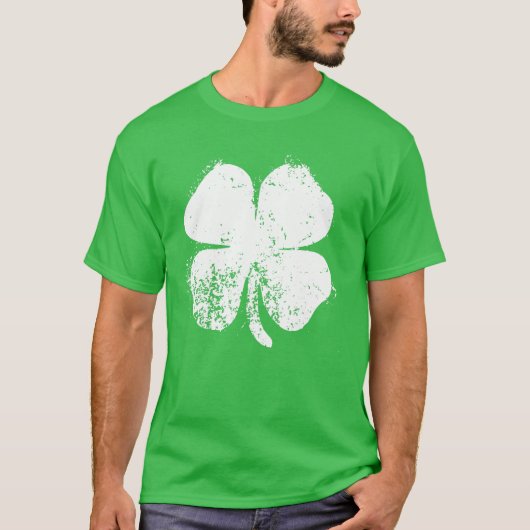 vierblättriges Kleeblatt Vintage Saint Patrick Day T-Shirt (Vorderseite)