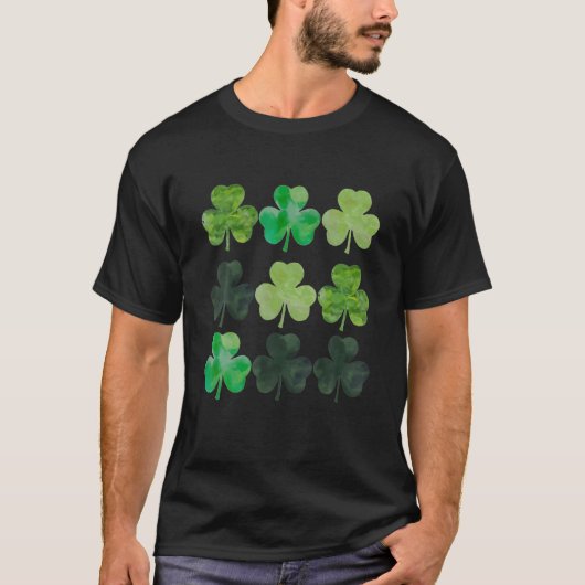 vierblättriges Kleeblatt Vintager St. Patrick Day T-Shirt (Vorderseite)