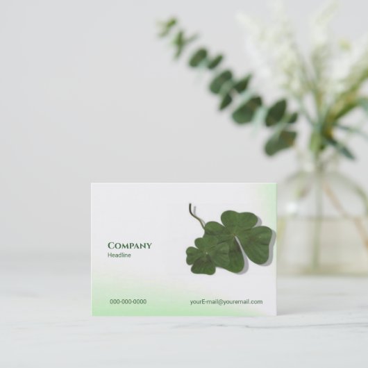 vierblättriges Kleeblatt Visitenkarte (Stehend Vorderseite)
