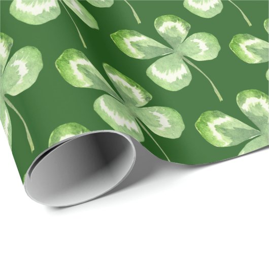 vierblättriges Kleeblatt Wrapping Paper Geschenkpapier (Rolleneckpunkt)