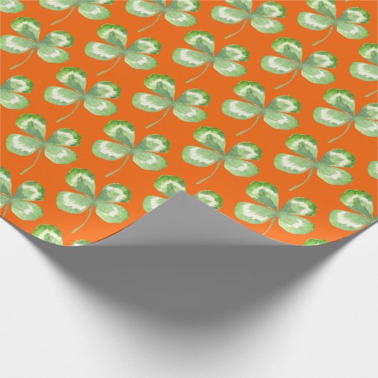 vierblättriges Kleeblatt Wrapping Paper Geschenkpapier (Ecke)