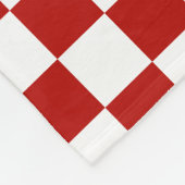 Viereck rotes, weißes Retro-Quadrat Fleecedecke (Ecke)