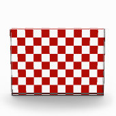 Viereck rotes, weißes Retro-Quadrat Fotoblock (Vorderseite)