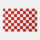 Viereck rotes, weißes Retro-Quadrat Fußmatte (Vorderseite)