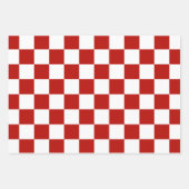 Viereck rotes, weißes Retro-Quadrat Geschenkpapier Set (Vorderseite 2)