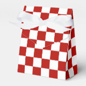 Viereck rotes, weißes Retro-Quadrat Geschenkschachtel (Vorderseite)