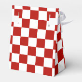 Viereck rotes, weißes Retro-Quadrat Geschenkschachtel (Rückseite)