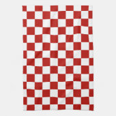 Viereck rotes, weißes Retro-Quadrat Geschirrtuch (Vertikal)