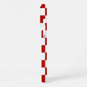 Viereck rotes, weißes Retro-Quadrat iPhone Hülle (Linke Seite)