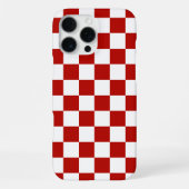 Viereck rotes, weißes Retro-Quadrat iPhone Hülle (Rückseite)
