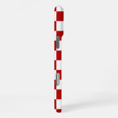 Viereck rotes, weißes Retro-Quadrat iPhone Hülle (Rechte Seite)