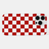 Viereck rotes, weißes Retro-Quadrat iPhone Hülle (Rückseite (Horizontal))