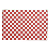 Viereck rotes, weißes Retro-Quadrat Kissenbezug (Rückseite)