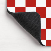 Viereck rotes, weißes Retro-Quadrat Mousepad (Ecke)