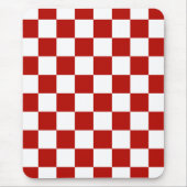 Viereck rotes, weißes Retro-Quadrat Mousepad (Vorne)