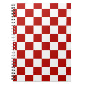 Viereck rotes, weißes Retro-Quadrat Notizblock (Vorderseite)